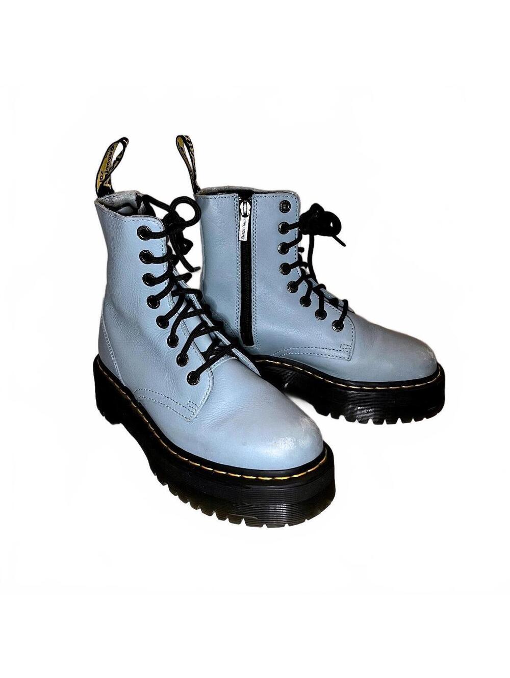 Dr. Martens Jadon III Pisa Blue Platform Boots Size 8